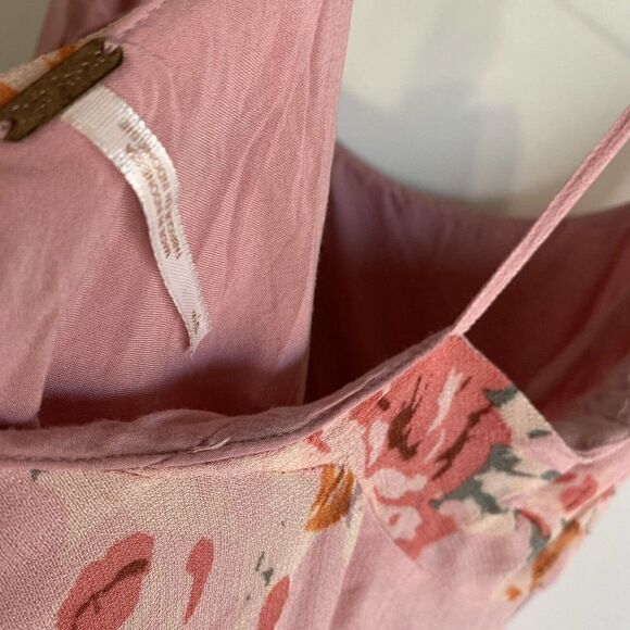 FREE PEOPLE FADED BLOOM SLEEVELEES FLORAL MINI DRESS PINK COMBO - Picture 6 of 7